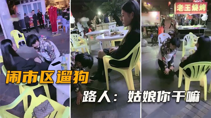 【闹市区遛狗】把路人给看傻了，纷纷表示牛逼（完整版）