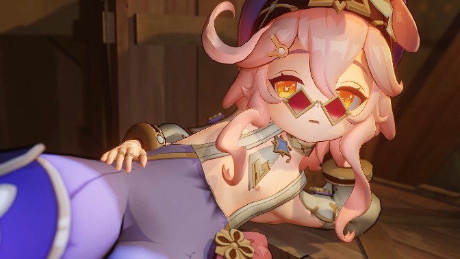 原神3D同人，两个大人带着一个小孩找多莉破处